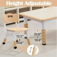 thumbnail image 3 of QinaQin Ensemble Table pour Enfants et 6 Chaises, Table d'Activités à Hauteur Réglable avec Plateau pour Graffiti, 3 of 6