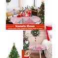 thumbnail image 6 of Round Tablecloth with Elastic Pink Christmas Tree Winter Snowflake Waterproof Stain-proof Table Cover Wipeable Fitted Table Cloths for 55"-60" Round Tables Dining Kitchen Indoor Outdoor Use, 6 of 6