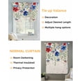 thumbnail image 3 of 4th of July Tie Up Curtains for Window, Thermal Insulated Balloon Shade Adjustable Rod Pocket Curtains Valance Panels for Kitchen Bathroom Cafe 34 x 45 Blue Red Spring Floral Rustic Independence Day, 3 of 6