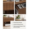 thumbnail image 6 of Joyyskill Floating Nightstand with Drawer Set of 4, Small Wall Mounted Bedside End Table, Modern Fluted Night Stand, Brown, 6 of 7