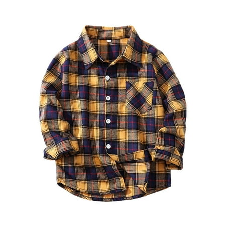 

Toddler Shirt Jacket Plaid Long Sleeve Lapel Button Jacket Kids Boys Girls Shirts Coats Autumn Tops Fleece Lined Warm Shirt Jacket Casual Shirt Checked Coat Outwear