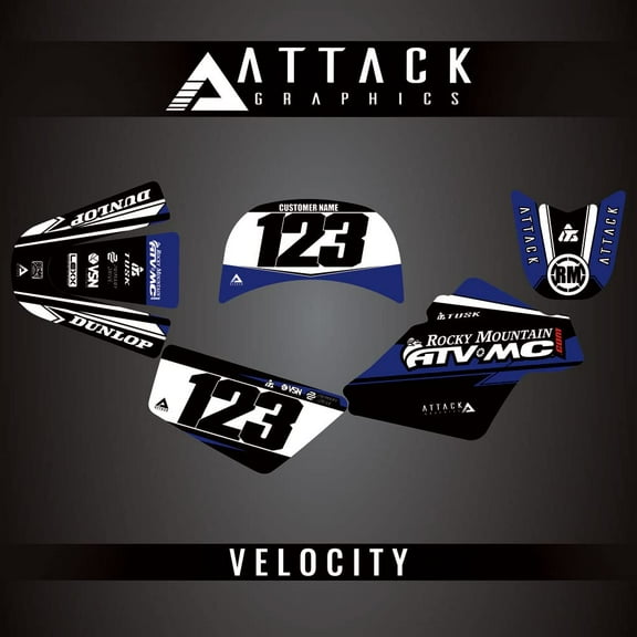 Attack Graphics Custom Velocity Complete Bike Graphics Kit for Yamaha PW50 YZinger 1996