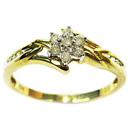 1/8 Carat T.W. Diamond Flower Promise Ring in 10kt Yellow Gold
