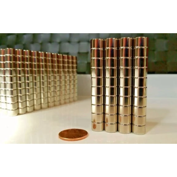 Large Neodymium Cylinder Disc Magnets. Super Strong N52 Rare Earth 3/8 × 1/4"
