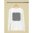 thumbnail image 2 of Stay Happy Checkered Graphic Tee Long Sleeve Women's, 2 of 4