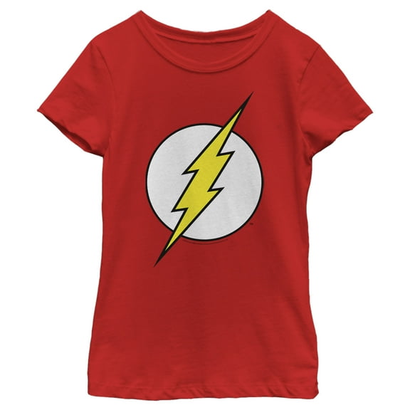 Girl's The Flash Classic Logo  Graphic Tee Red Medium