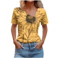 thumbnail image 1 of Top de Verano Mujeres Cuello en V Casual Top de Manga Corta, Ligera Primavera Y Blusa de Verano para las Mujeres, 1 of 5