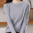 thumbnail image 4 of Womens Thin Knitted Sweaters, Fall Sweaters for Women Lightweight Casual Fleece Solid Color Crewneck Long Sleeve Pullover S-2XL, 4 of 5