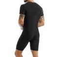 thumbnail image 3 of Doomiva Men's Spandex Wrestling Singlet Front Zipper Bodysuit Gym Workout Unitard Black L, 3 of 7