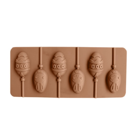 Easter Egg and Bunny Silicone Chocolate Mold, Food-Grade Flexible Lollipop Mold For Candy Making, Heat-Resistant Baking Tool For Easter Party, Kids’ DIY Dessert Craft, 12-Cavity Set