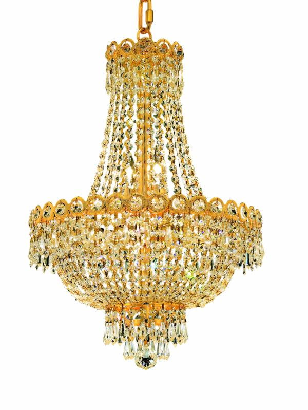 Elegant Lighting 1900d16g Century 8, Elegant Lighting Gold Crystal Chandelier