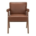 thumbnail image 2 of SAFAVIEH Suri Mid-Century Glam Arm Chair, Cognac Leather/Walnut, 2 of 10