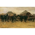 thumbnail image 3 of August von Pettenkofen 18x12 Black Modern Framed Museum Art Print Titled - Horse Market in Szolnok I (1870-1880), 3 of 5
