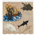 thumbnail image 3 of Ambesonne Nautical Shower Curtain, Sea Monsters Pirate, 69"Wx84"L, Multicolor, 3 of 5