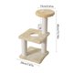 thumbnail image 3 of Árbol rascador moderno para gatos con poste de sisal integrado, diseño que ahorra espacio, estructura metálica plegable, base de madera de 2 niveles, ideal para el dormitorio.,Wsvlmg, 3 of 8