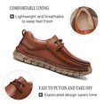 thumbnail image 2 of Men's Casual Loafers Leather Vintage Formal Flat Shoes Lightweight Driving Shoes Non-Slip Work Walking Shoes Brown 11 US, 2 of 7