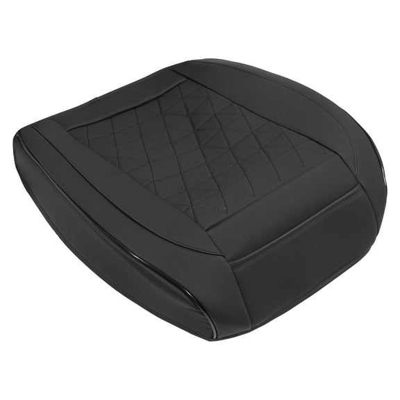 Unique Bargains Black Universal Front Car Interior Seat Cushion Pad Protector Comfortable Breathable PU Leather