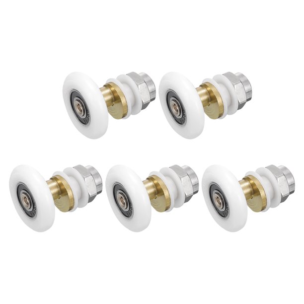 27mm Diámetro Deslizamiento Puerta Poleas, Parcialidad Vidrio Rodamientos Rodillos para Baño Cocina Deslizamiento Puerta Ruedas Reemplazo, Paquete de 5 Unique Bargains herrajes para puertas correderas
