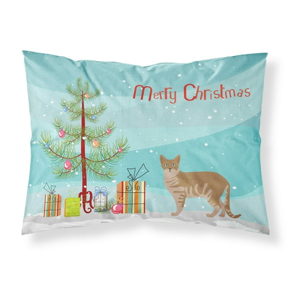 Australian Mist 1 Cat Merry Christmas Fabric Standard Pillowcase