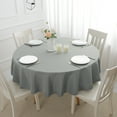 thumbnail image 6 of Romanstile Round Tablecloth 120inch LightGrey Polyester Table Cloths Wrinkle Resistant Washable Fabric Table Cover for Wedding Party Restaurant Buffet Table, 6 of 8