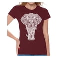 thumbnail image 1 of Awkward Styles Elephant T-Shirt for Women Patterned Shirts for Ladies Women Fashion Collection Tracery Tshirt for Mom Indian Pattern T-Shirt for Her Gifts for Wife Elephant Shirts Animal T-Shirt, 1 of 4