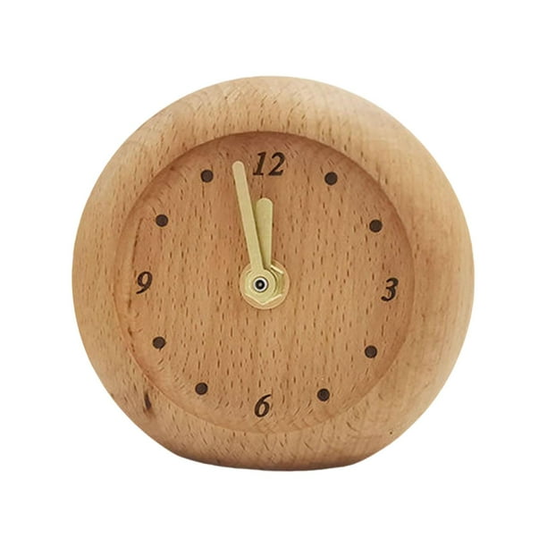 Reloj de mesa de madera reloj de escritorio alrededor de silencio