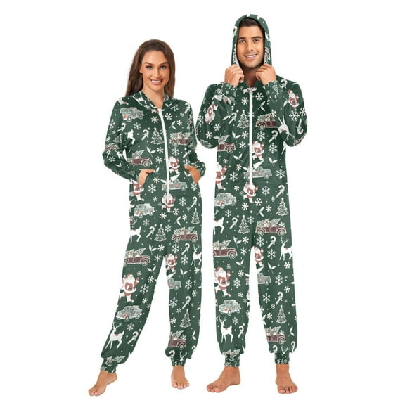 joogoo Christmas Tree Reindeer Unisex Adults Onesies Pajamas Jumpsuits L