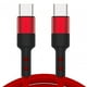 thumbnail image 2 of Cable de datos USB C macho a macho, 60 W, 3 A, cable de carga rápida profesional para 50 cm rojo, 2 of 9