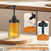 4 Pcs Stainless Steel Jar Syrup Dispenser Pump Lid for 16 oz Regular Mouth Easy to Install Honey Sauce Dispenser Injector Lid Enduring Coffee Syrup Distributor Pump Cover