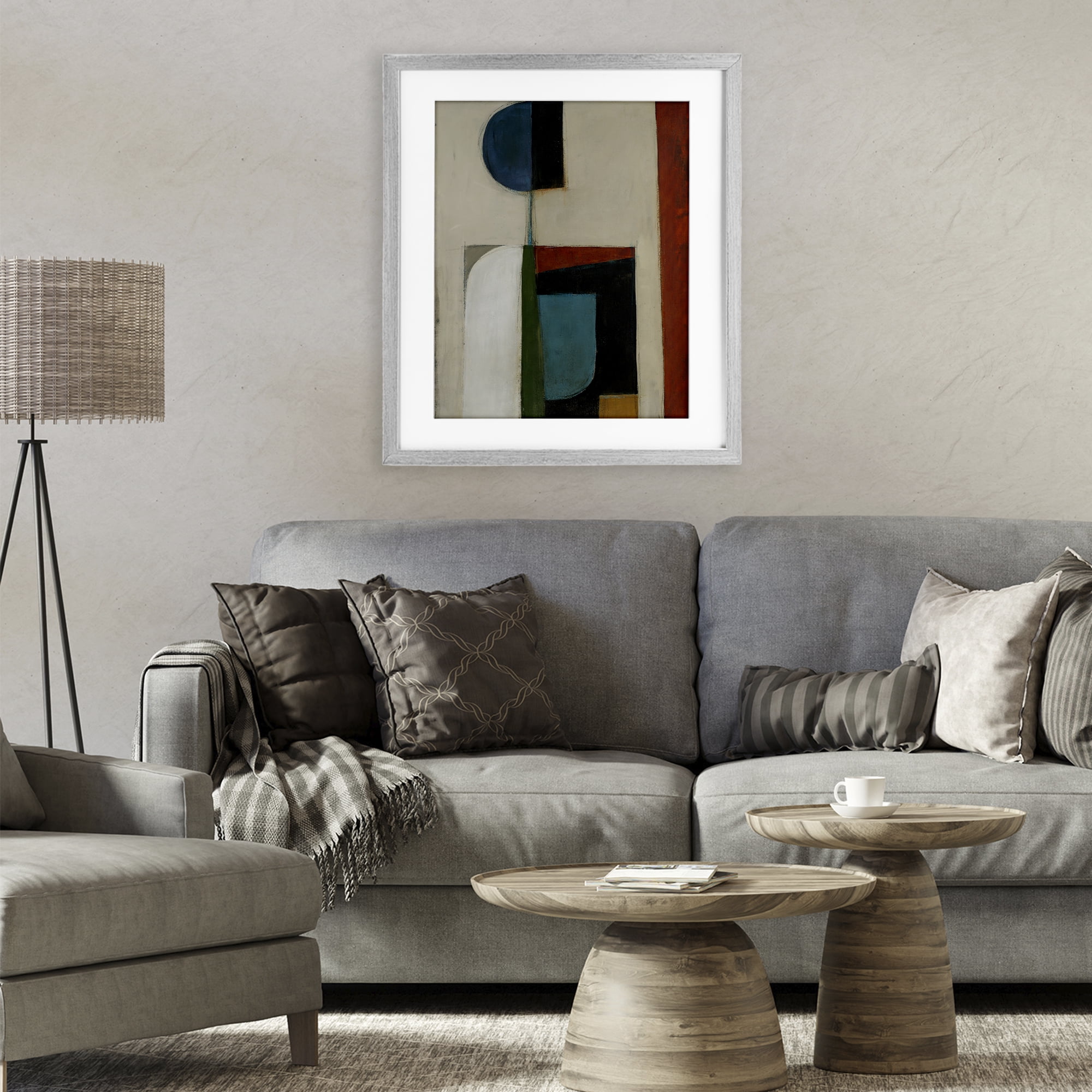 Stupell Industries Balanced Abstract Structure Gray Framed Print Under Glass, design by Kippi Leonard