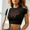 thumbnail image 2 of Plebaso T-Shirts Graphiques Courts pour Femmes Manches Courtes Imprimé Slim Col Rond T-Shirts d'Été Décontractés pour Femmes, 2 of 5