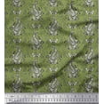 thumbnail image 1 of Soimoi Georgette Viscose Fabric Leaves Block Print Sewing Fabric Yard 42 Inch Wide, 1 of 3
