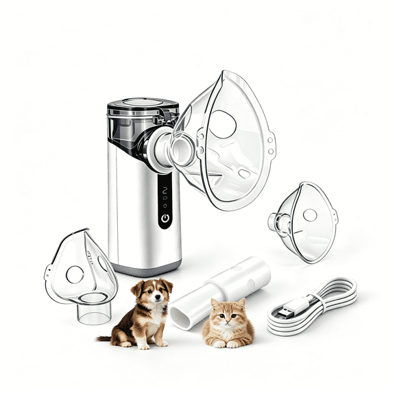 AJZIOJIRO Portable Pet Humidifier, Handheld Ultrasonic Cold Mist Device, Low Noise ≤ 50 Decibels, Usb Charging Spray Humidifier, Suitable For Puppies And Kittens