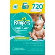 Pampers Baby Fresh Wipes, Scented, 1 Tub + 9 refill packs (720 count)