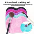 thumbnail image 3 of Apple-Shaped Makeup Brush Cleaner Pad, Silicone Brush Cleaning Mat with Suction Cup for Cosmetic Tools, 3 of 7