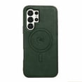 thumbnail image 4 of Magnetic Case for Samsung Galaxy S24 Ultra Luxury Premium PU Leather [Compatible with MagSafe] Shockproof Slim Anti-Scratch Dust-Proof Lightweight Phone Cover For Samsung Galaxy S24 Ultra,Green, 4 of 5