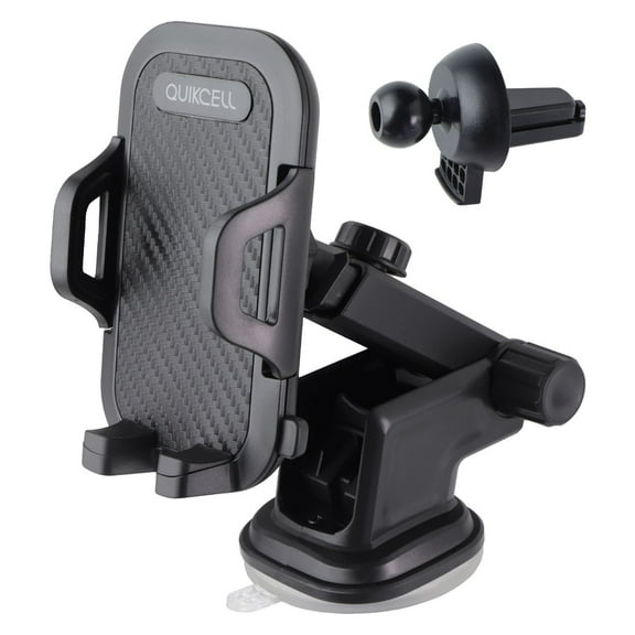 Quikcell DriveDock Universal 3-in-1 Car Mount - Black
