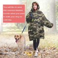 thumbnail image 4 of Green Brown Camo Classic Shapes Pattern Wearable Oversized Blanket,Wearable Blanket Hoodie for Adults,Cozy Hooded Blankets with Super Pockets,Super Warm Fuzzy Pullover for Women & Men, 4 of 6