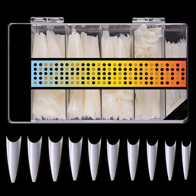 500PCS False Nail Tips Reusable Plastic DIY Nail Extension Mold Gel Nail Mold