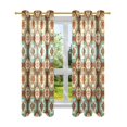 thumbnail image 7 of Yayeee Window Curtains Light Filtering 63"x42" Grommet Panel Pair Home Living Room Decor, Retro Blossom Flower, 7 of 7