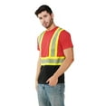 thumbnail image 3 of Hi Vis T-Shirt - Safety Shirt, ASNI Class 3 Segmented Reflective Safety T-Shirt-6685R-Blk-Red-Lg, 3 of 7