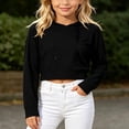 thumbnail image 5 of Tisuna Toddler Crop Hoodies Girls Stylish Solid Color Hoodie Teen And Youth Daily Wear Long Sleeve Outfits Size 3-4 Years, 5 of 6