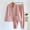 Z001-Pink, variant on Women's Pajama Sets Fall Winter Cozy Warm Solid Button V-Neck Tops and Pants Outfits Fluffy Plush Loungewear with Pockets