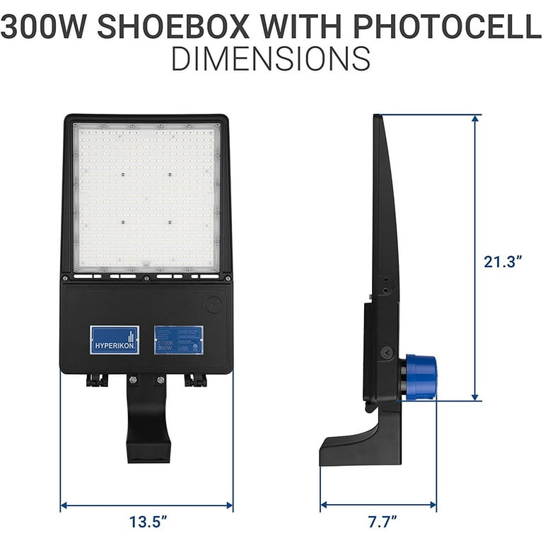 Hyperikon 300W LED Parking Lot Lights with Photocell, LED Hyperikon 300W LED Parking Lot Lights with Photocell, LED