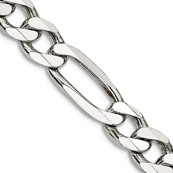 925 Sterling Silver Solid Polished 6.5mm Figaro Chain Necklace 20 Inch Lobster Claw Chain Necklace for Women and Men