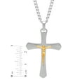 thumbnail image 3 of Brilliance Fine Jewelry Men's Two-Tone Stainless Steel Crucifix Pendant Necklace, 3 of 4