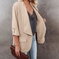 thumbnail image 3 of Womens Casual Blazer Jackets Roll Up Long Sleeve Open Front Work Office Business Blazers with Pocket, 3 of 5