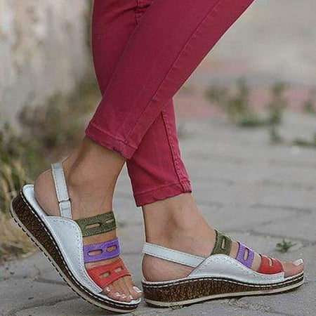 

Fjofpr Shoes Fashion Women Summer Platform Strap Roman Wedges Casual Peep Toe Sandals Hot