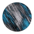 thumbnail image 2 of BizChair 5' x 5' Round Blue Abstract Area Rug - Olefin Rug with Jute Backing - Living Room, Bedroom, & Family Rooms, 2 of 10