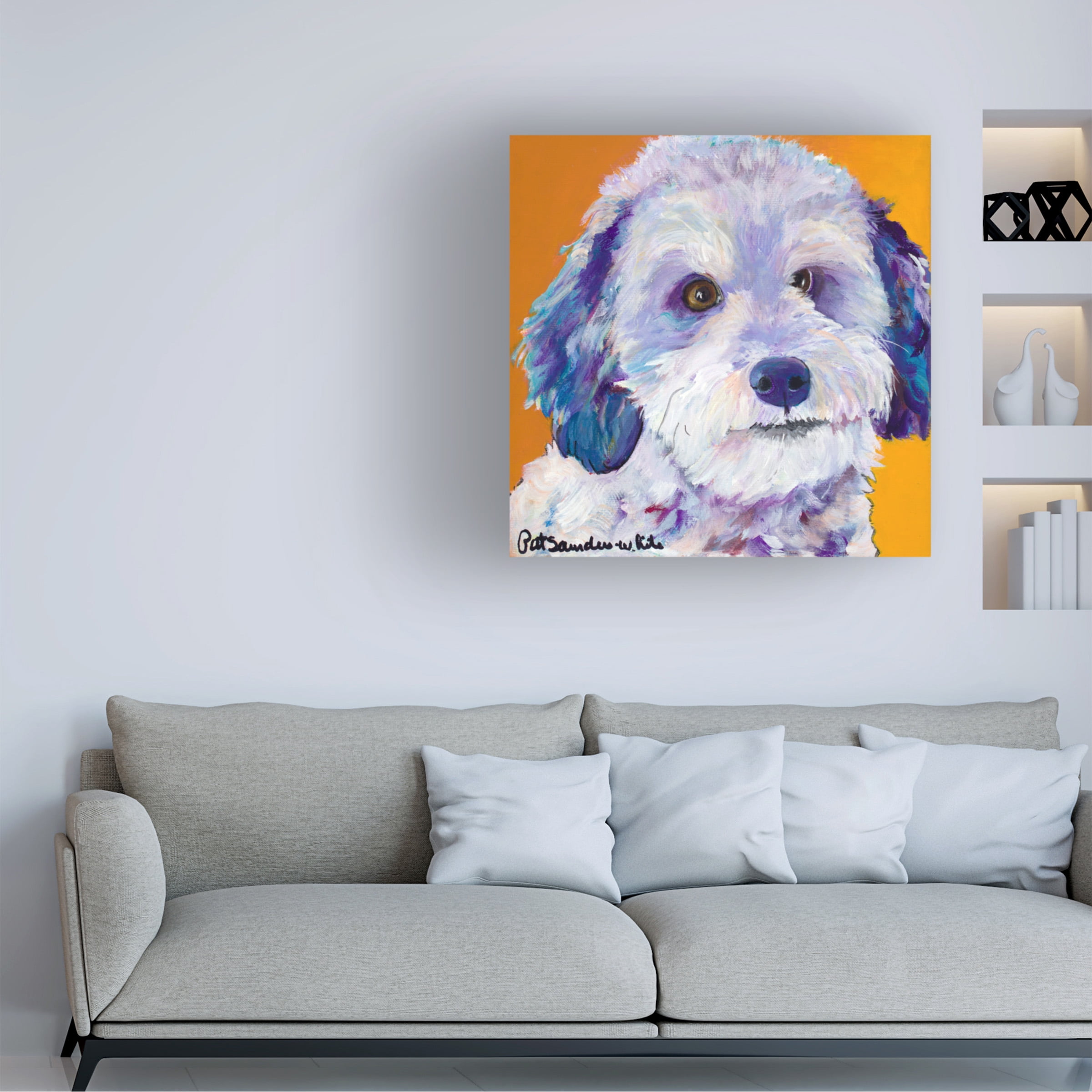 Pat Saunders-White 'White Shnoodle' Canvas Art